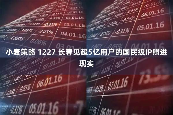 小麦策略 1227 长春见超5亿用户的国民级IP照进现实